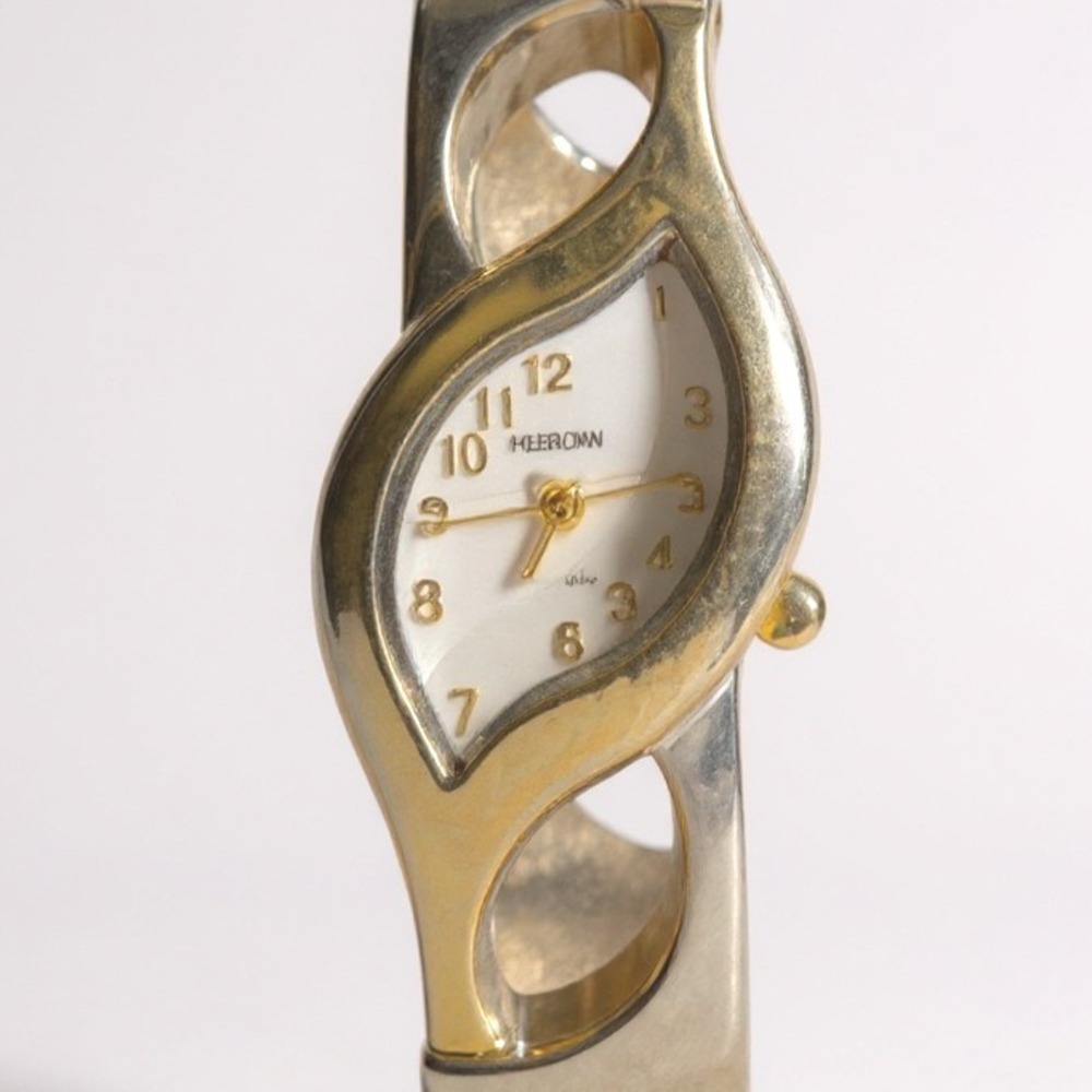 Women's Persona Two Tone Silver Gold Tone Link Bracelet Watch Oval Face‎